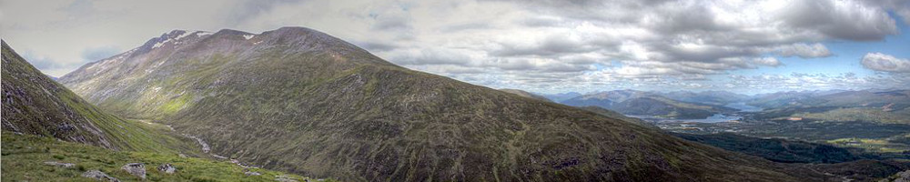 Panorama of Ben Nevis, the highest mountain in Britain