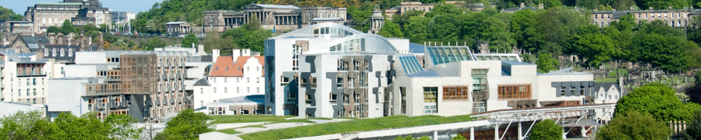 View of Scottish parliament in Edinburgh