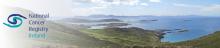 Panorama of the Ring of Kerry with logo of National Cancer Registry Ireland